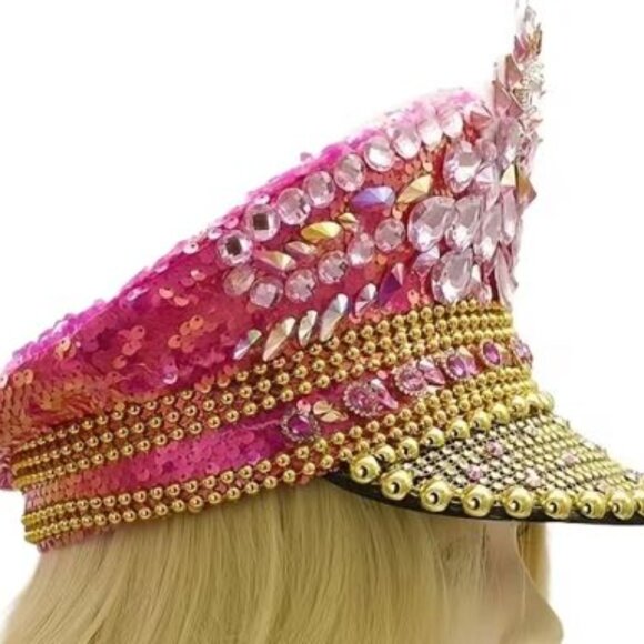 Captain\'s Hat Pretty in Pink Glam Rhinestone main image 5